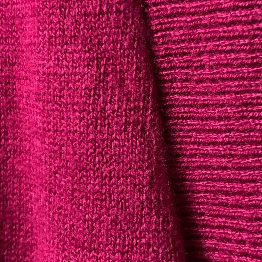 MERONA Women’s Burgundy Pink Red Open Front Long Sleeve Nylon Rayon Cardigan